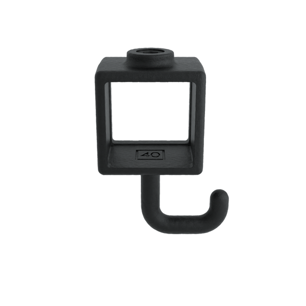 Kleiderhaken 40 schwarz 40 mm quadratisch