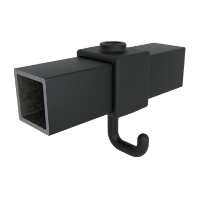 Kleiderhaken schwarz 40 mm quadratisch