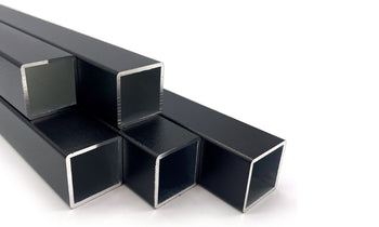Aluminiumrohr Vierkant schwarz 25 mm