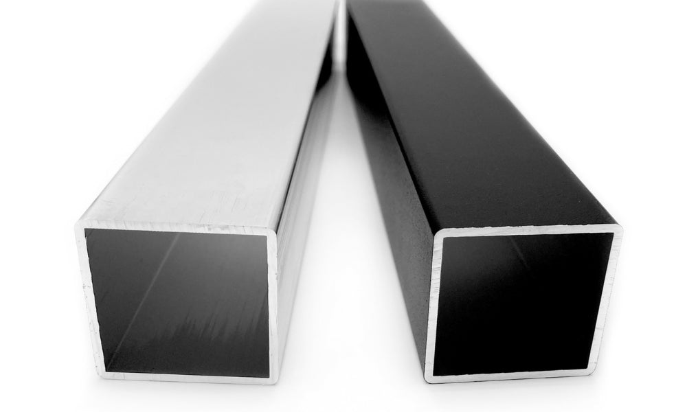 Aluminiumrohr Vierkant schwarz 40 mm