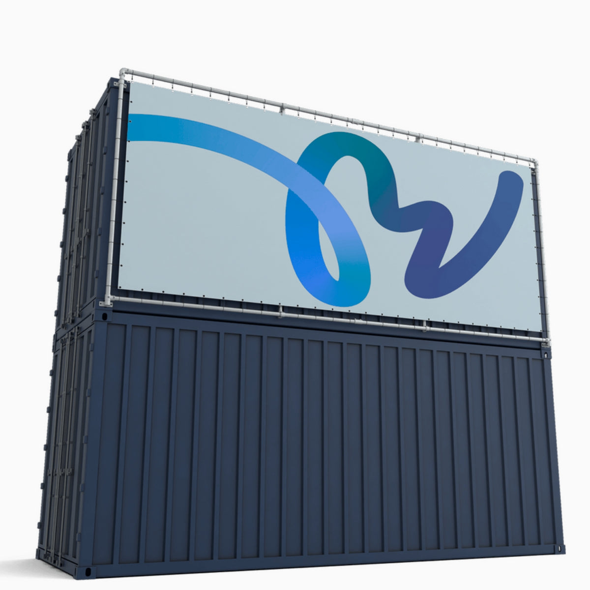 Erhöhter Containerrahmen 20ft - Banner über dem Container (564x233 cm)