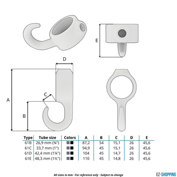 Stellring mit Haken 42,4 mm