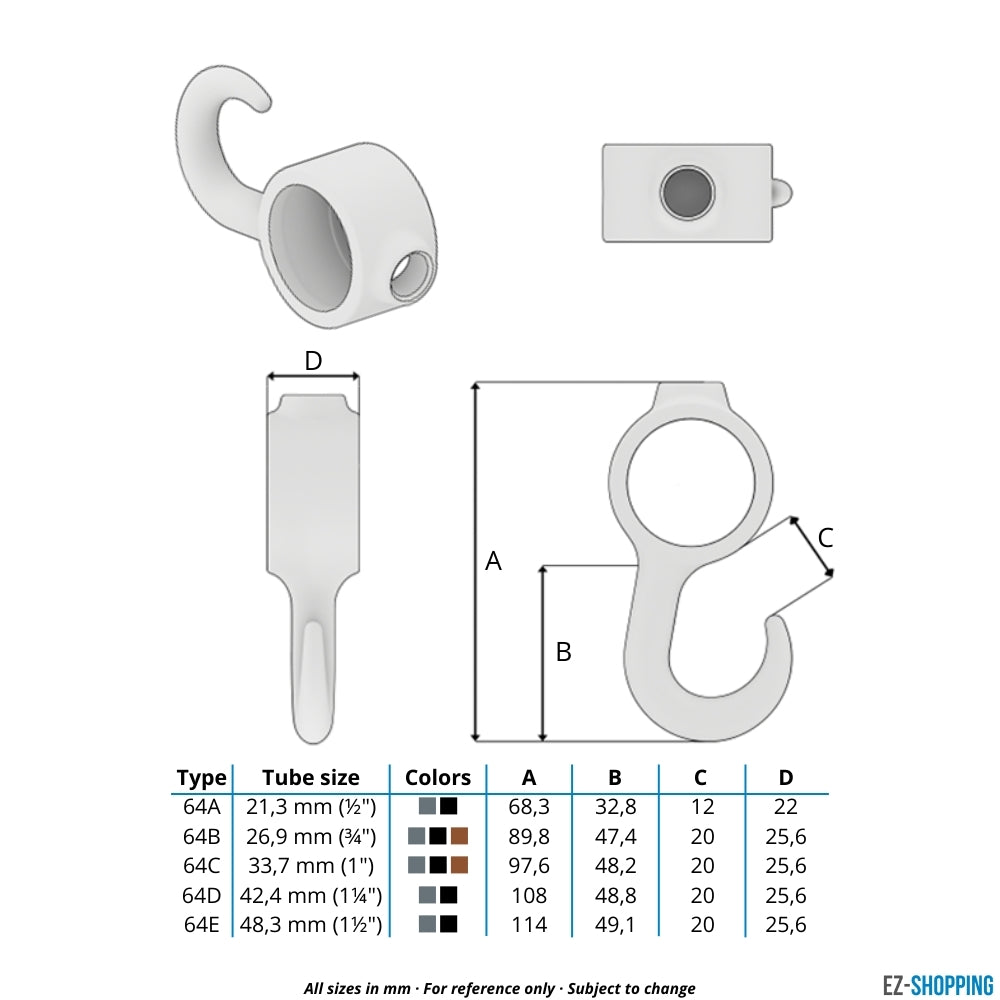 Kleiderhaken 48,3 mm