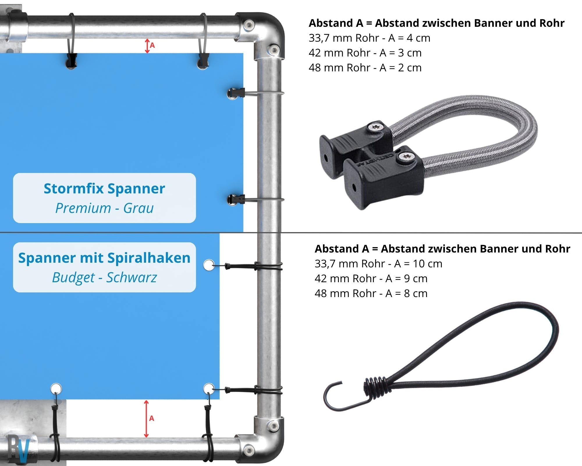 Bannerrahmen Wandmontage Silber