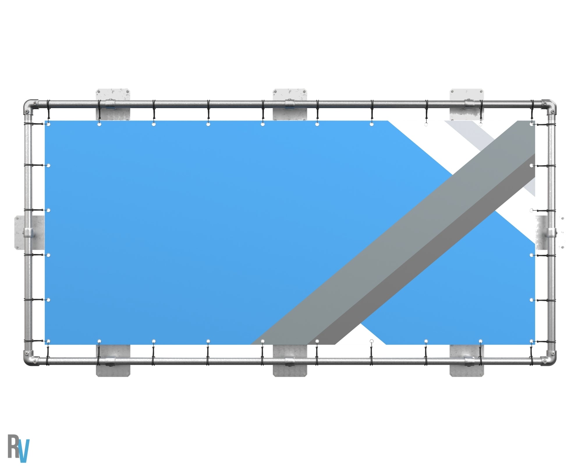 Bannerrahmen Wandmontage Silber