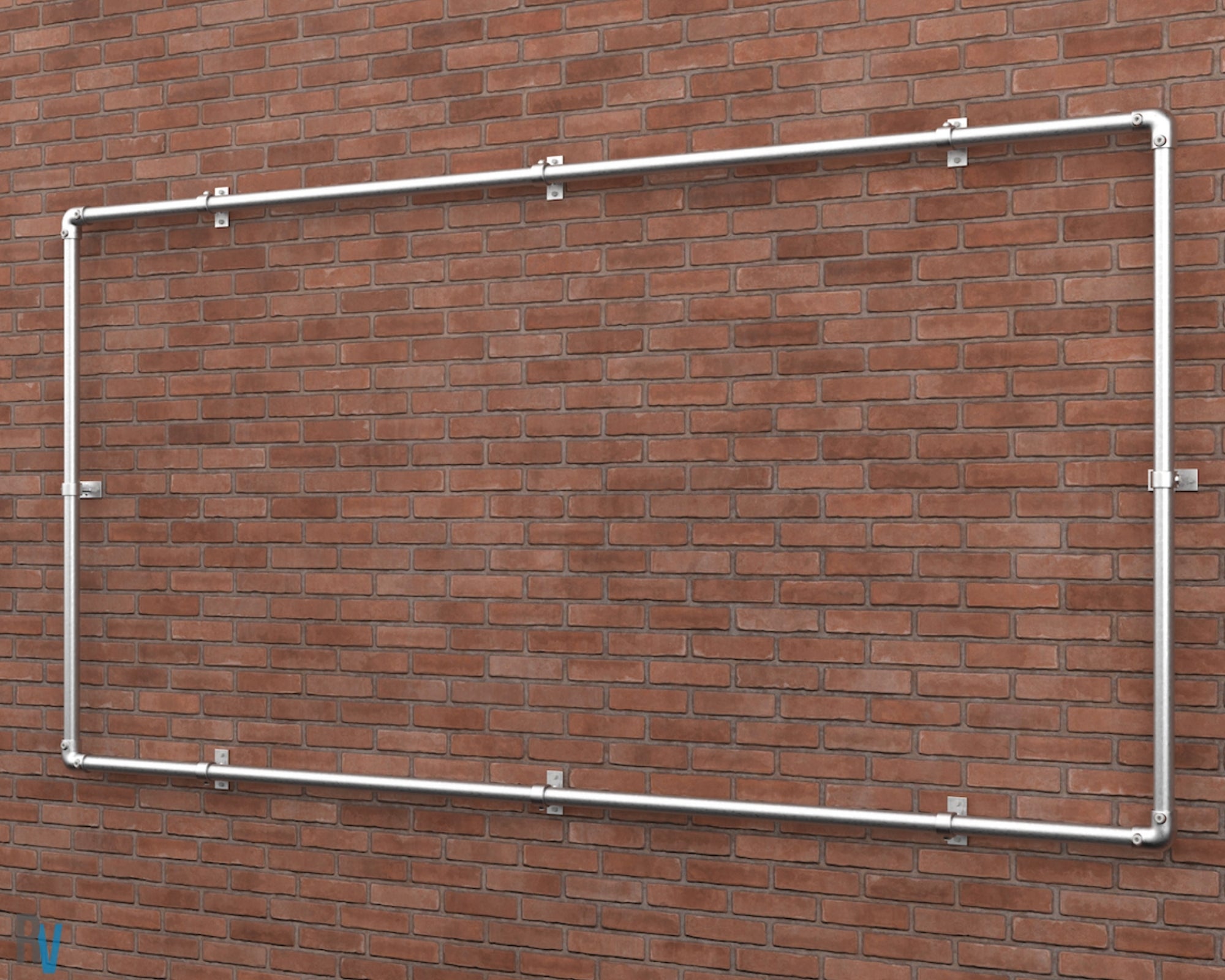 Bannerrahmen Wandmontage Silber