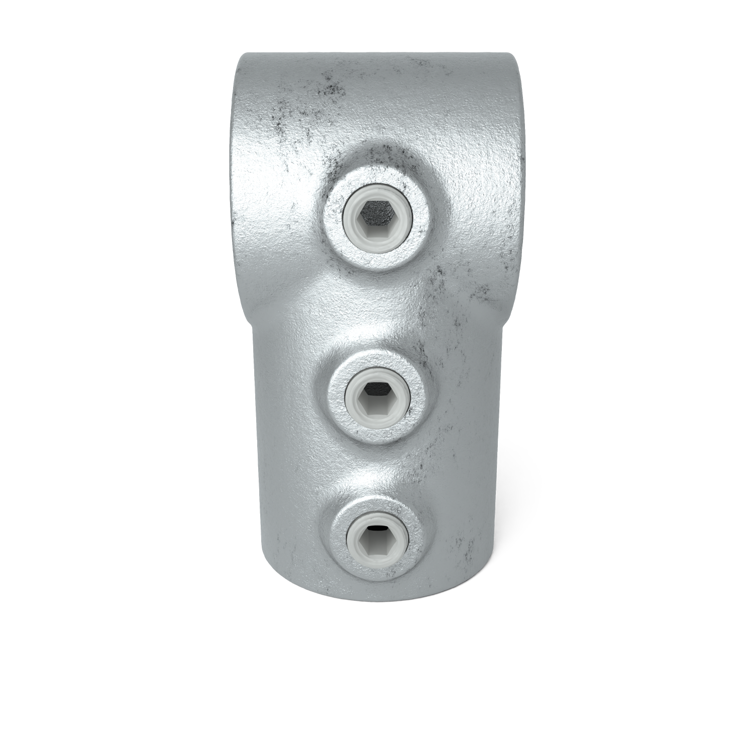 Rohrverbinder T-Stück kurz - lang 33,7 mm - Vorderansicht Rohrverbinder (Rohr-verbinder.de)