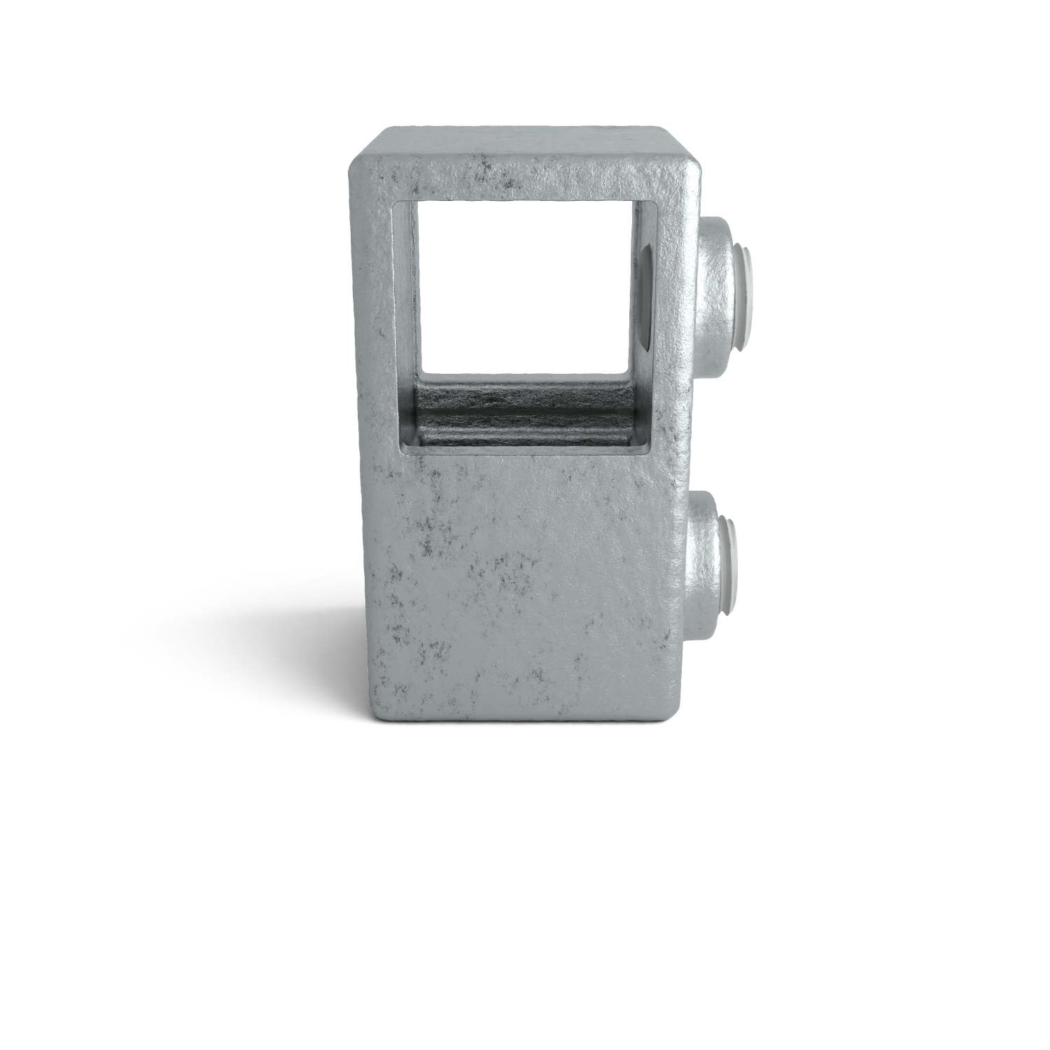 Rohrverbinder T-Stück kurz 25 mm quadratisch - Seitenansicht Rohrverbinder (Rohr-verbinder.de)