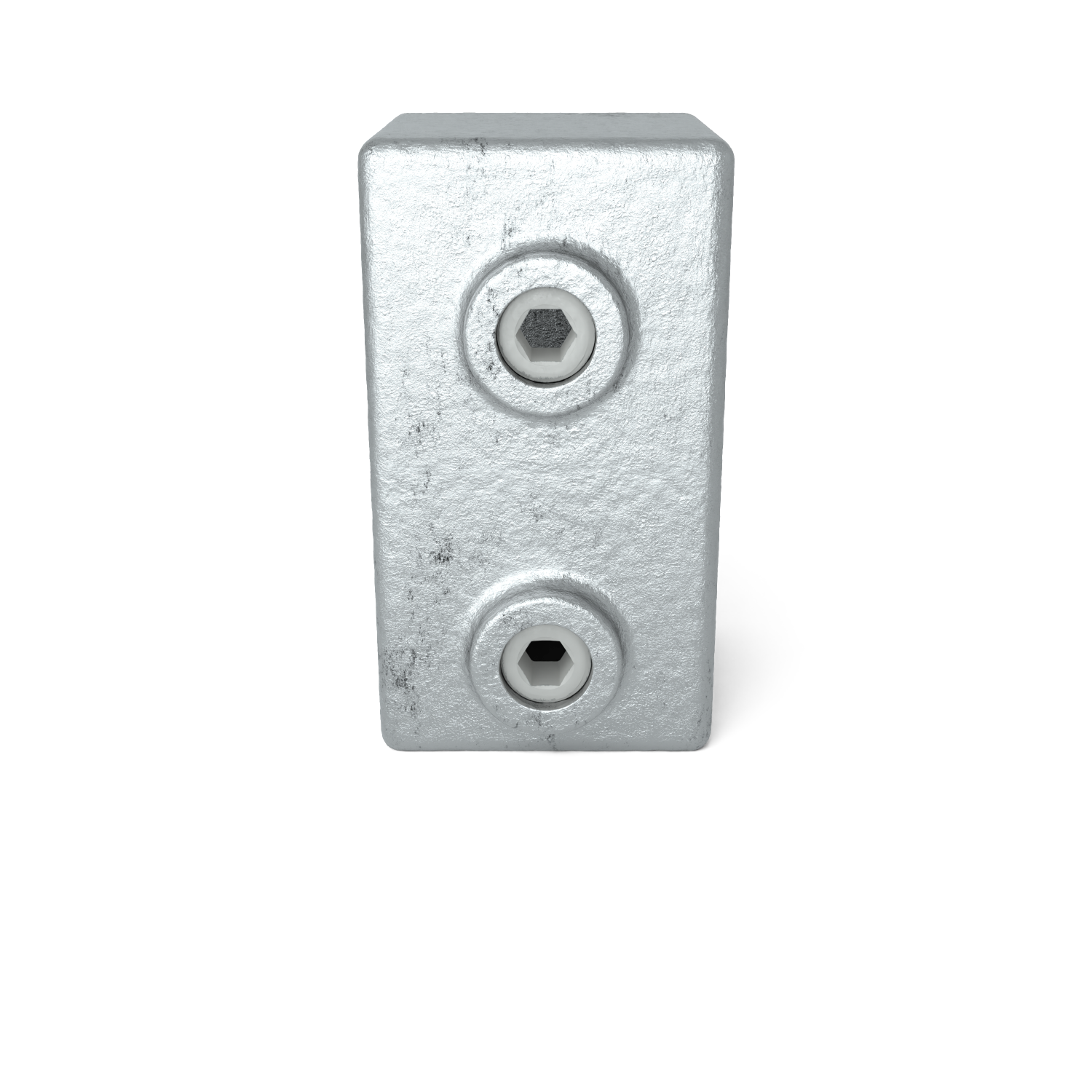 Rohrverbinder T-Stück kurz 40 mm quadratisch - Vorderansicht Rohrverbinder (Rohr-verbinder.de)