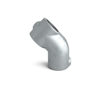 Rohrverbinder T-Stück kurz 45° 60,3 mm - Vorderansicht Rohrverbinder (Rohr-verbinder.de)