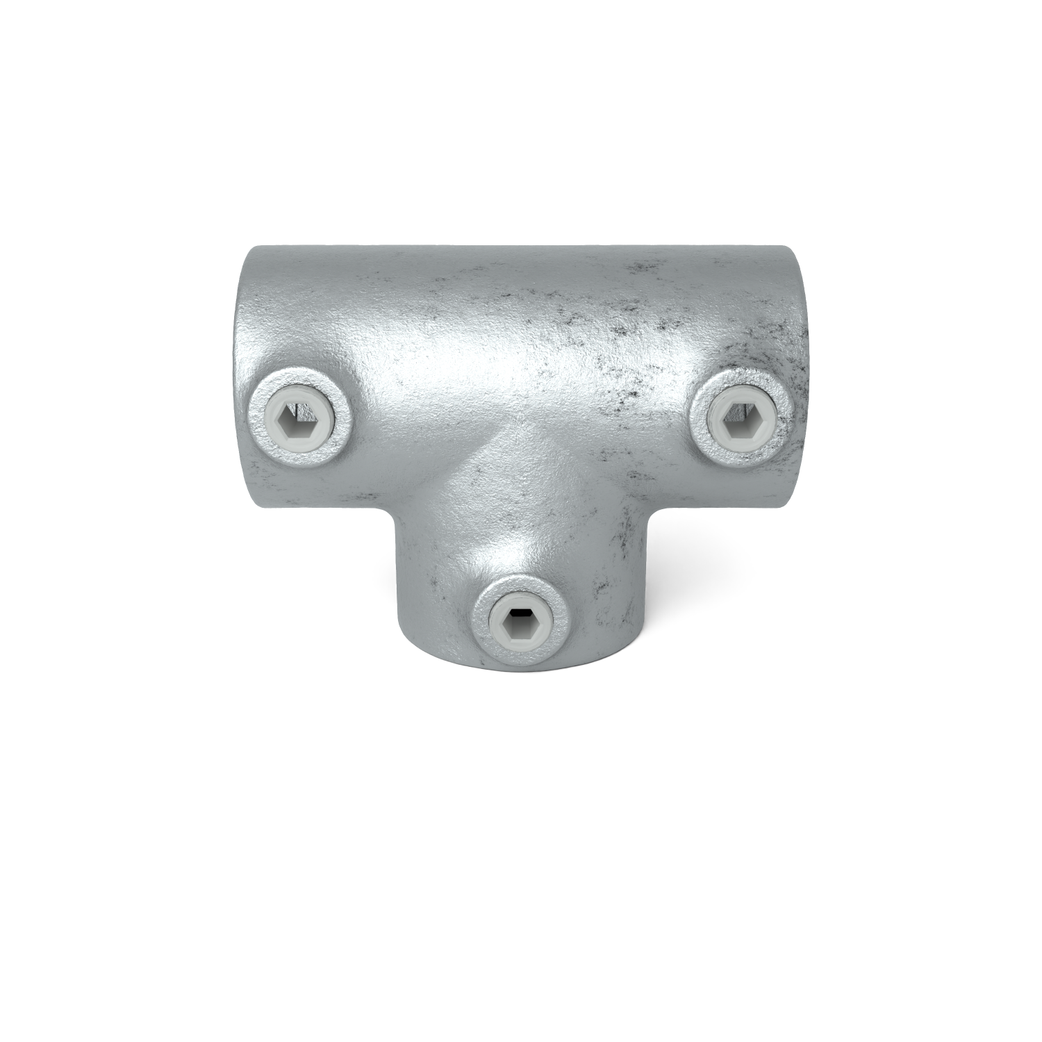 Rohrverbinder T-Stück lang 42,4 mm - Vorderansicht Rohrverbinder (Rohr-verbinder.de)