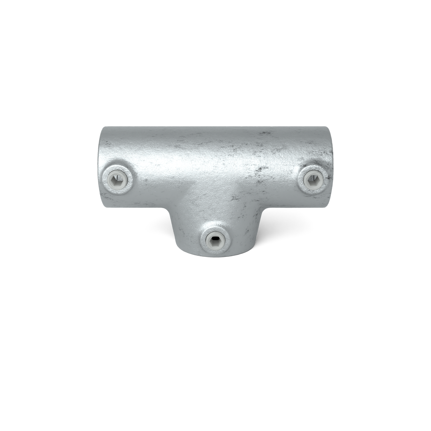 Rohrverbinder T-Stück lang ±11º 42,4 mm - Vorderansicht Rohrverbinder (Rohr-verbinder.de)