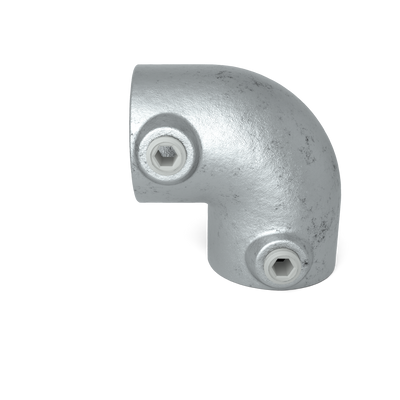 Rohrverbinder Bogen 90º 42,4 mm - Vorderansicht Rohrverbinder (Rohr-verbinder.de)