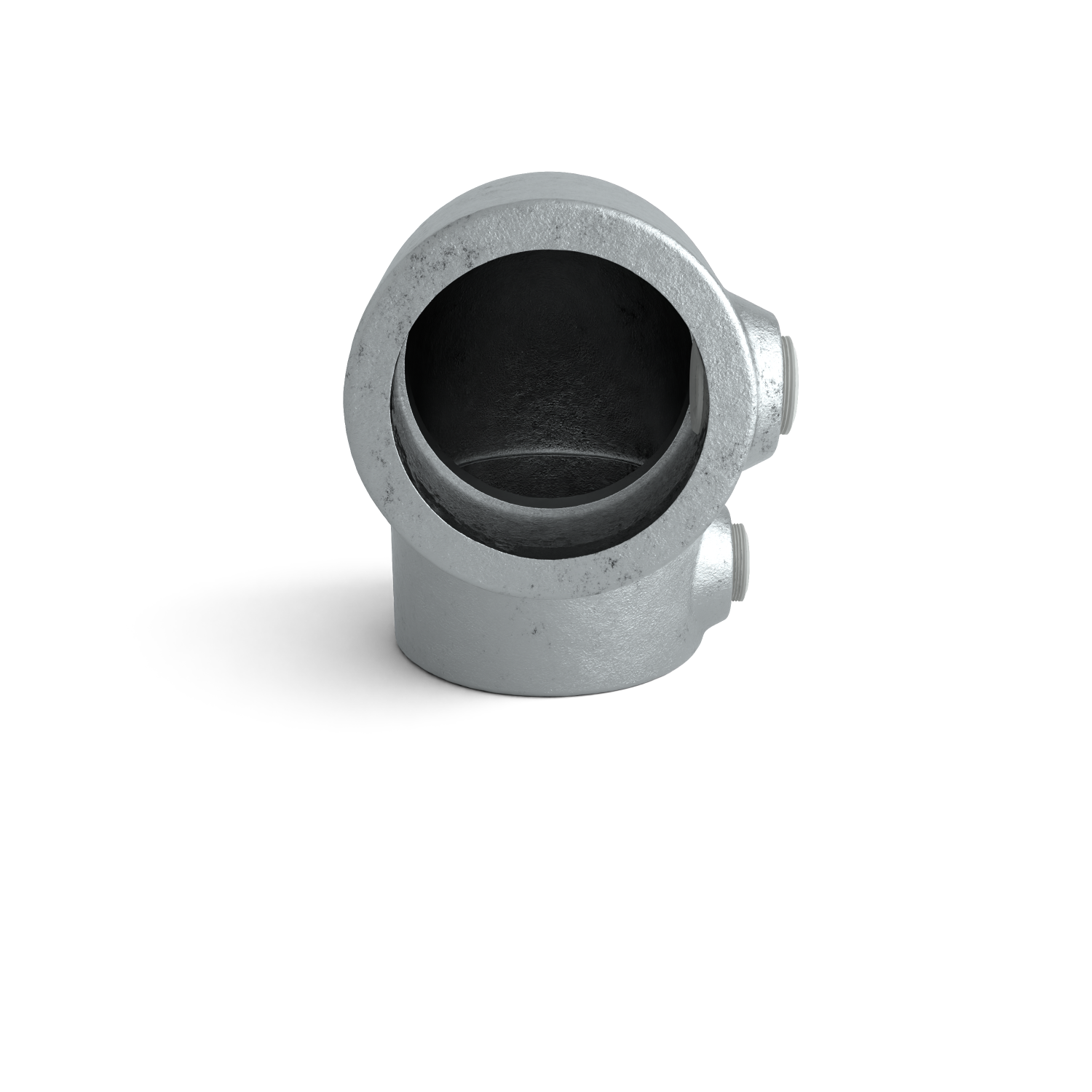 Rohrverbinder Bogen 90º 21,3 mm - Seitenansicht Rohrverbinder (Rohr-verbinder.de)