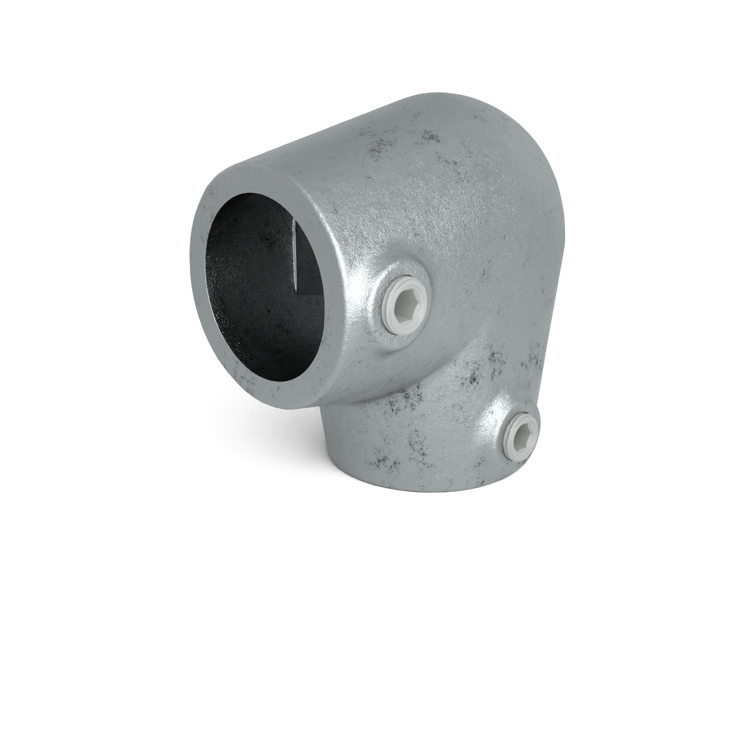 Rohrverbinder Bogen 90º ±11º 33,7 mm - Schrägansicht Rohrverbinder (Rohr-verbinder.de)