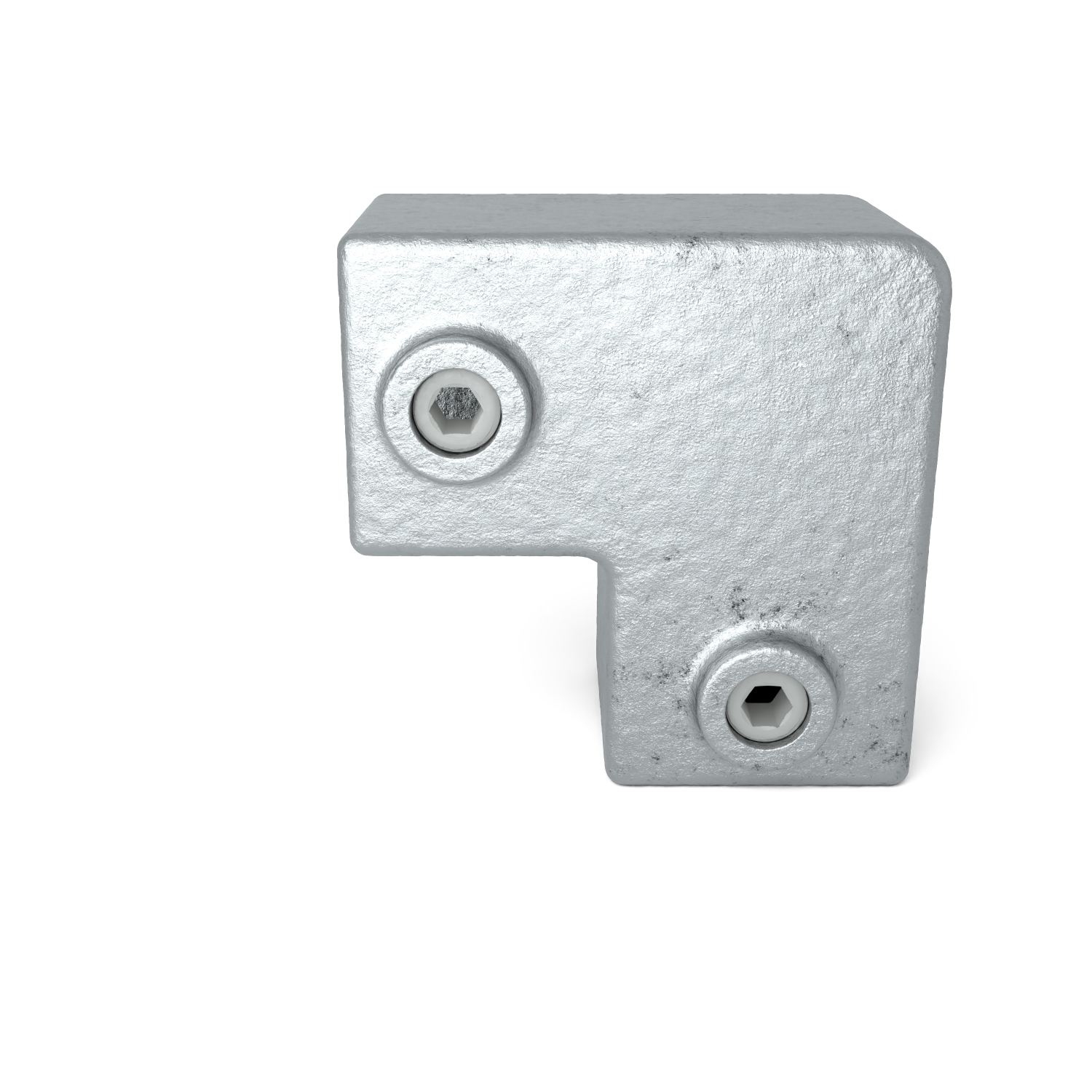 Rohrverbinder Bogen 90º 40 mm quadratisch - Vorderansicht Rohrverbinder (Rohr-verbinder.de)