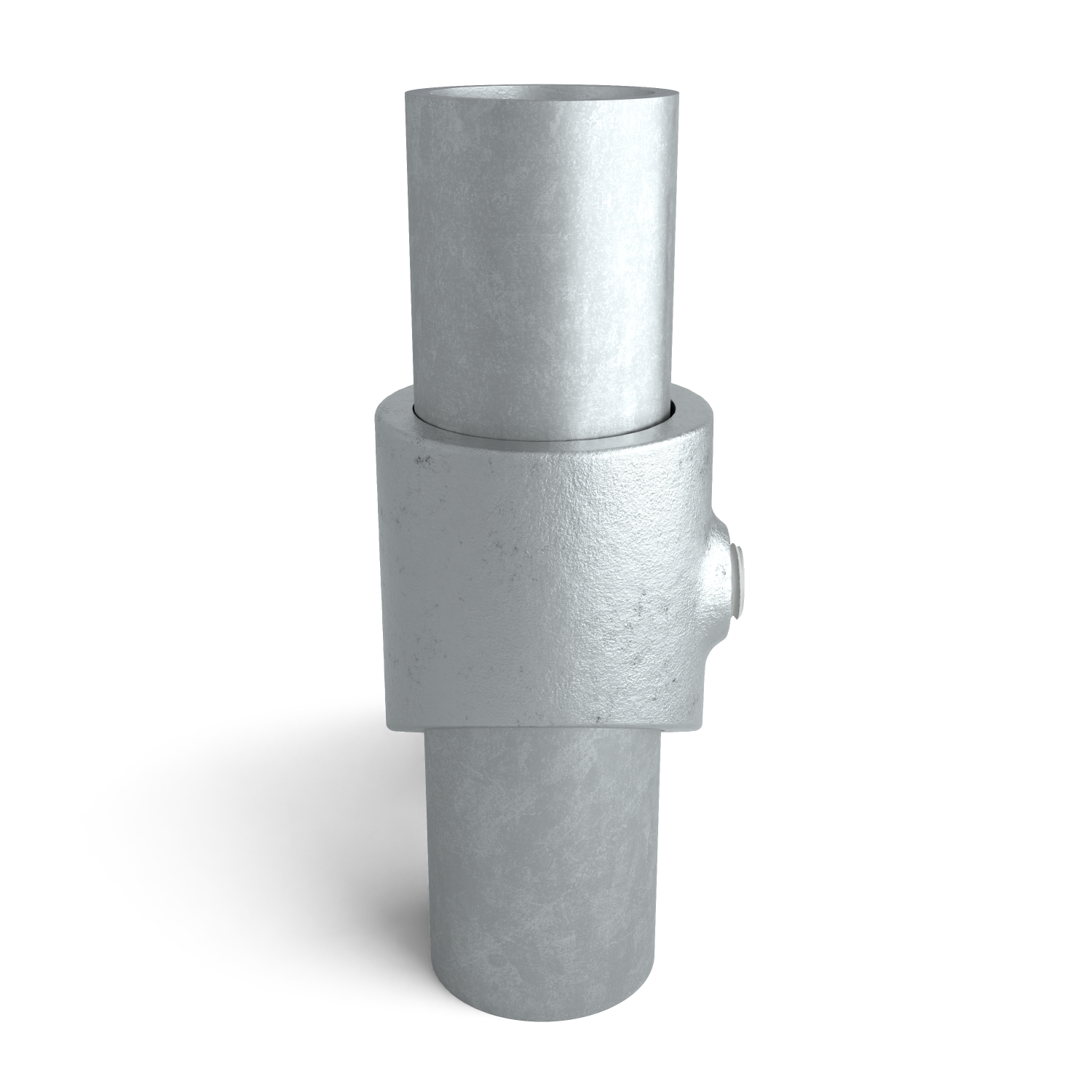 Rohrverbinder T-Stück kurz verstellbar 26,9 mm - Seitenansicht mit Rohren (Rohr-verbinder.de)