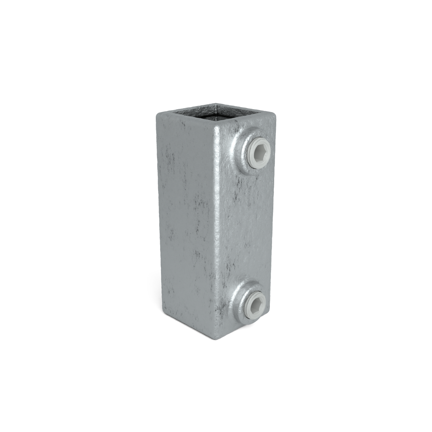 Rohrverbinder Verlängerungsstück 25 mm quadratisch - Schrägansicht Rohrverbinder (Rohr-verbinder.de)
