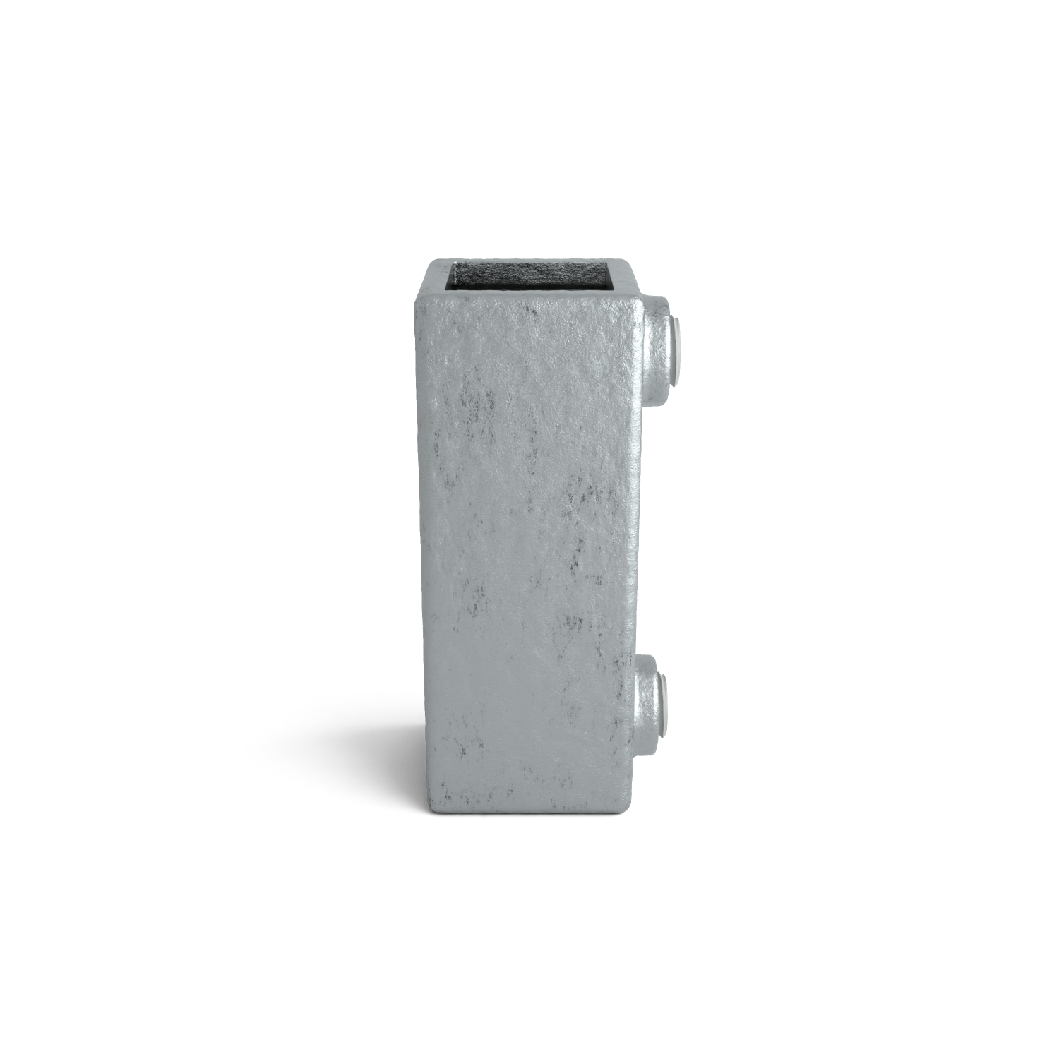 Rohrverbinder Verlängerungsstück 25 mm quadratisch - Seitenansicht Rohrverbinder (Rohr-verbinder.de)