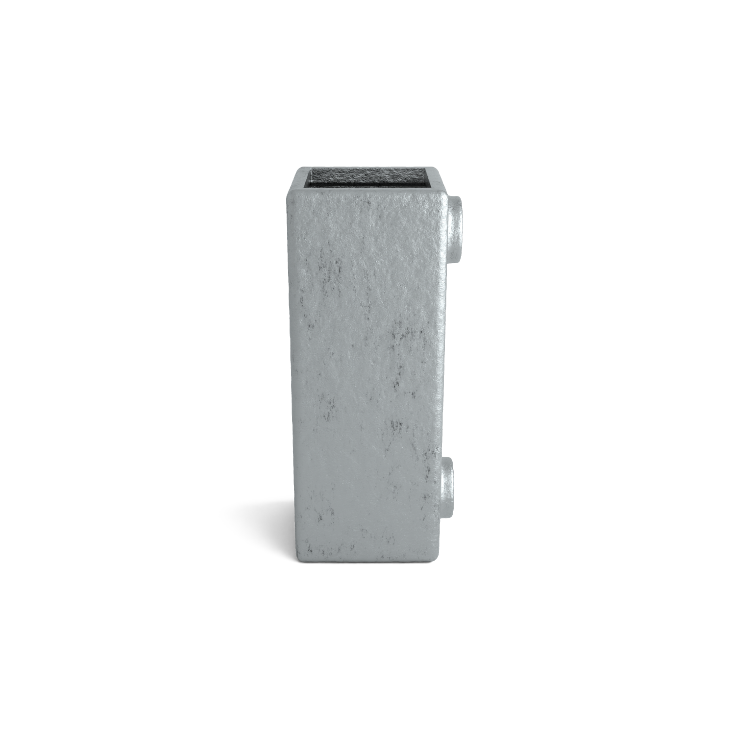 Rohrverbinder Verlängerungsstück 40 mm quadratisch - Seitenansicht Rohrverbinder (Rohr-verbinder.de)