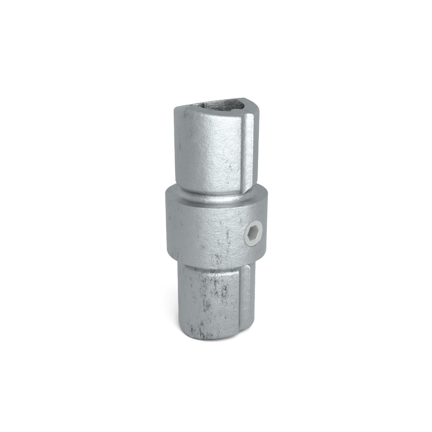 Rohrverbinder Verbindungsstück innen 26,9 mm - Schrägansicht Rohrverbinder (Rohr-verbinder.de)