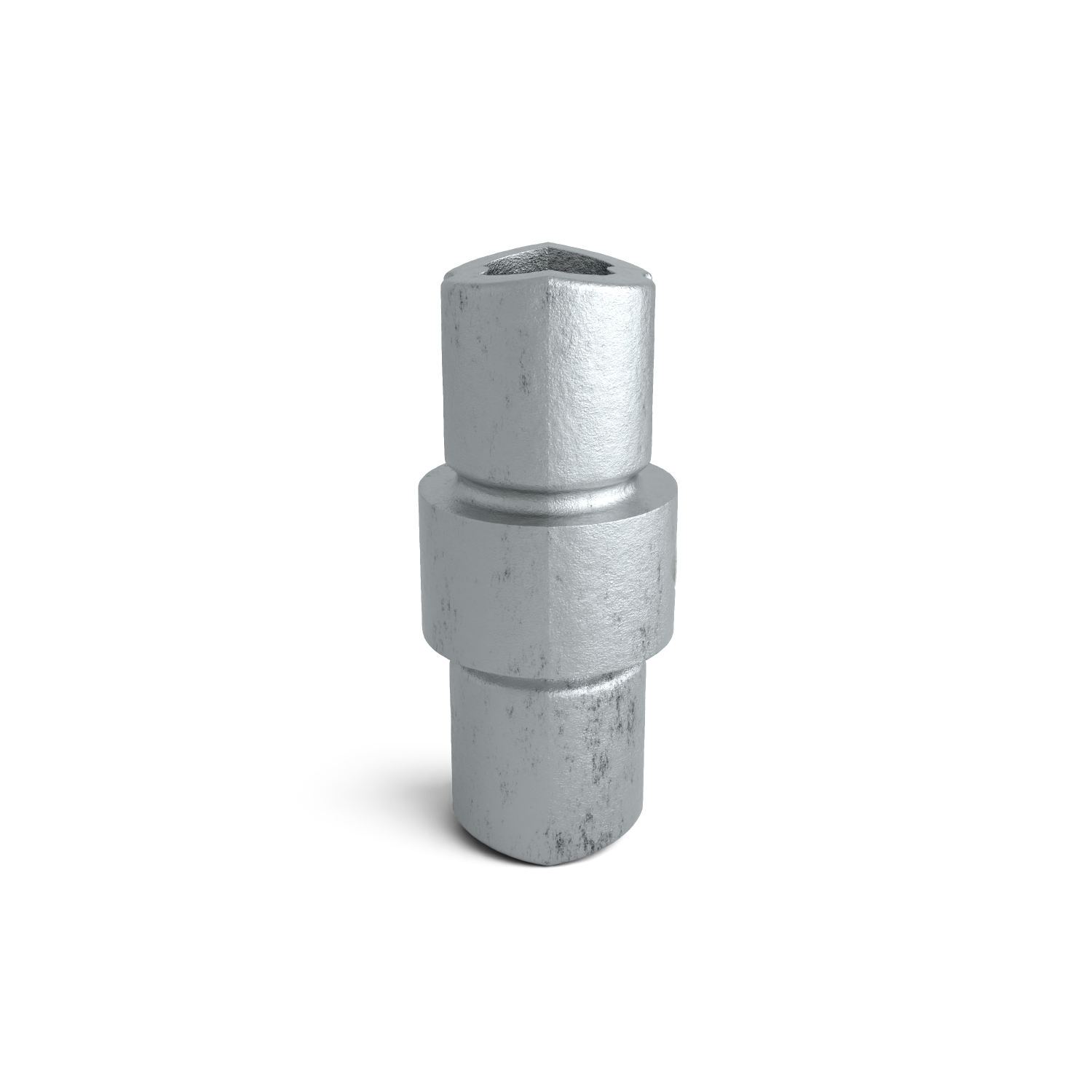 Rohrverbinder Verbindungsstück innen 42,4 mm - Seitenansicht Rohrverbinder (Rohr-verbinder.de)