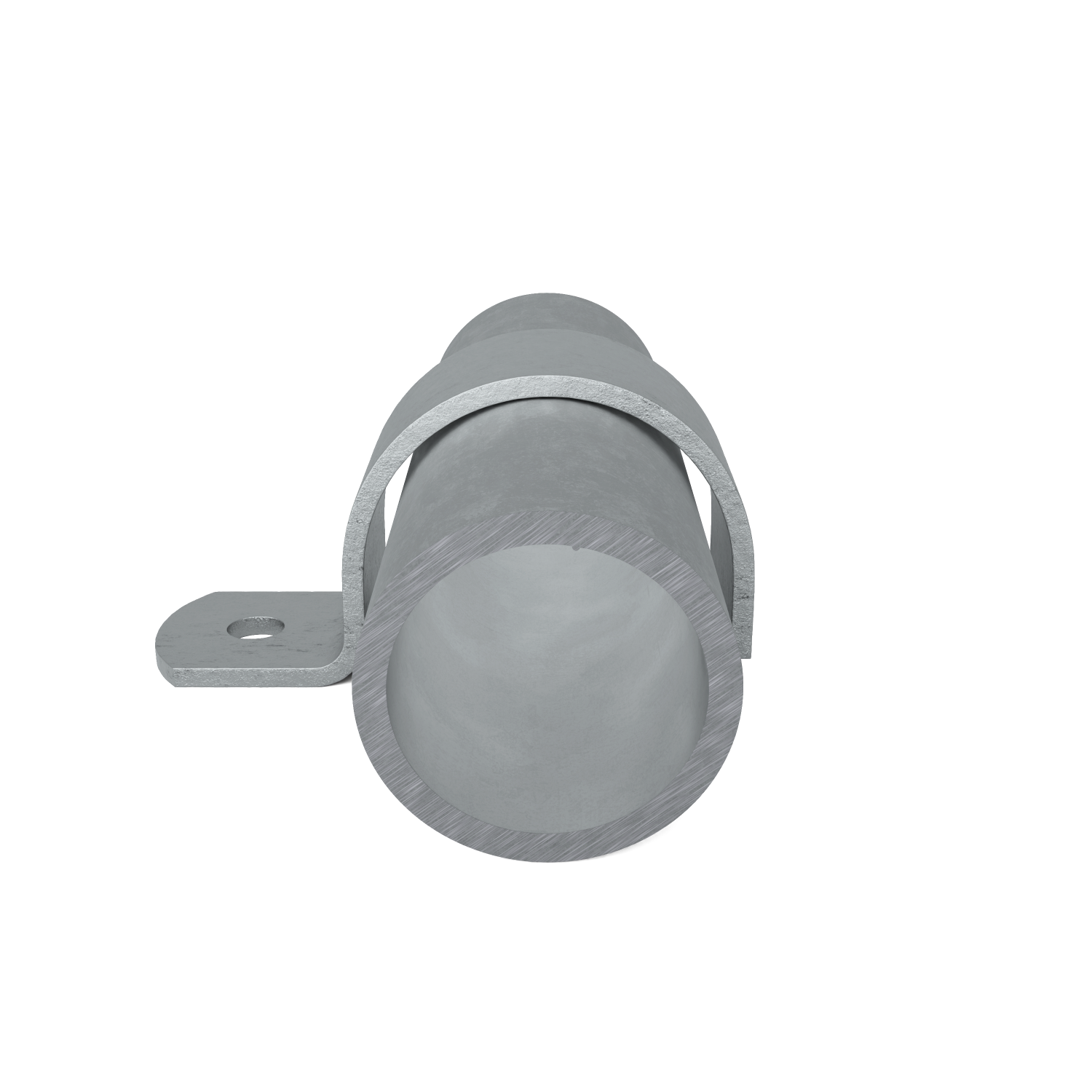 Rohrverbinder Rohrschelle 26,9 mm - Schrägansicht mit Rohren (Rohr-verbinder.de)