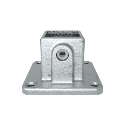 Rohrverbinder Fußplatte 40 mm quadratisch - Vorderansicht Rohrverbinder (Rohr-verbinder.de)