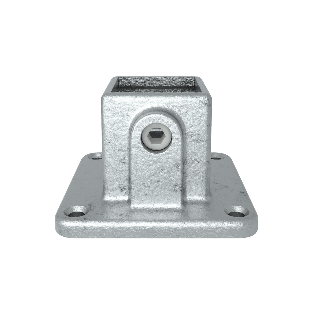 AVERDE Rohrverbinder Fußplatte Eckig – Für Quadratrohr 40 Mm – Verzinkt, Silber