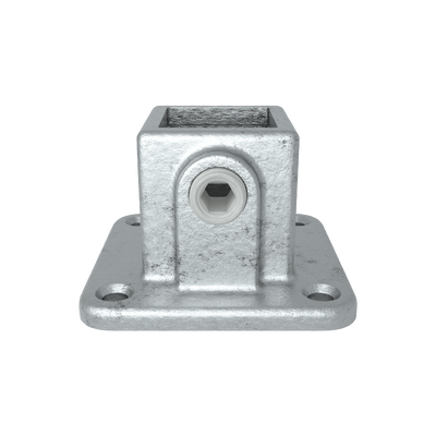 Rohrverbinder Fußplatte quadratisch 25 mm quadratisch - Vorderansicht Rohrverbinder (Rohr-verbinder.de)