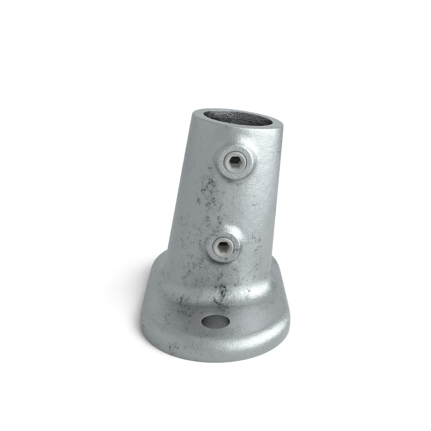 Rohrverbinder Fußplatte oval ±11º 48,3 mm - Vorderansicht Rohrverbinder (Rohr-verbinder.de)