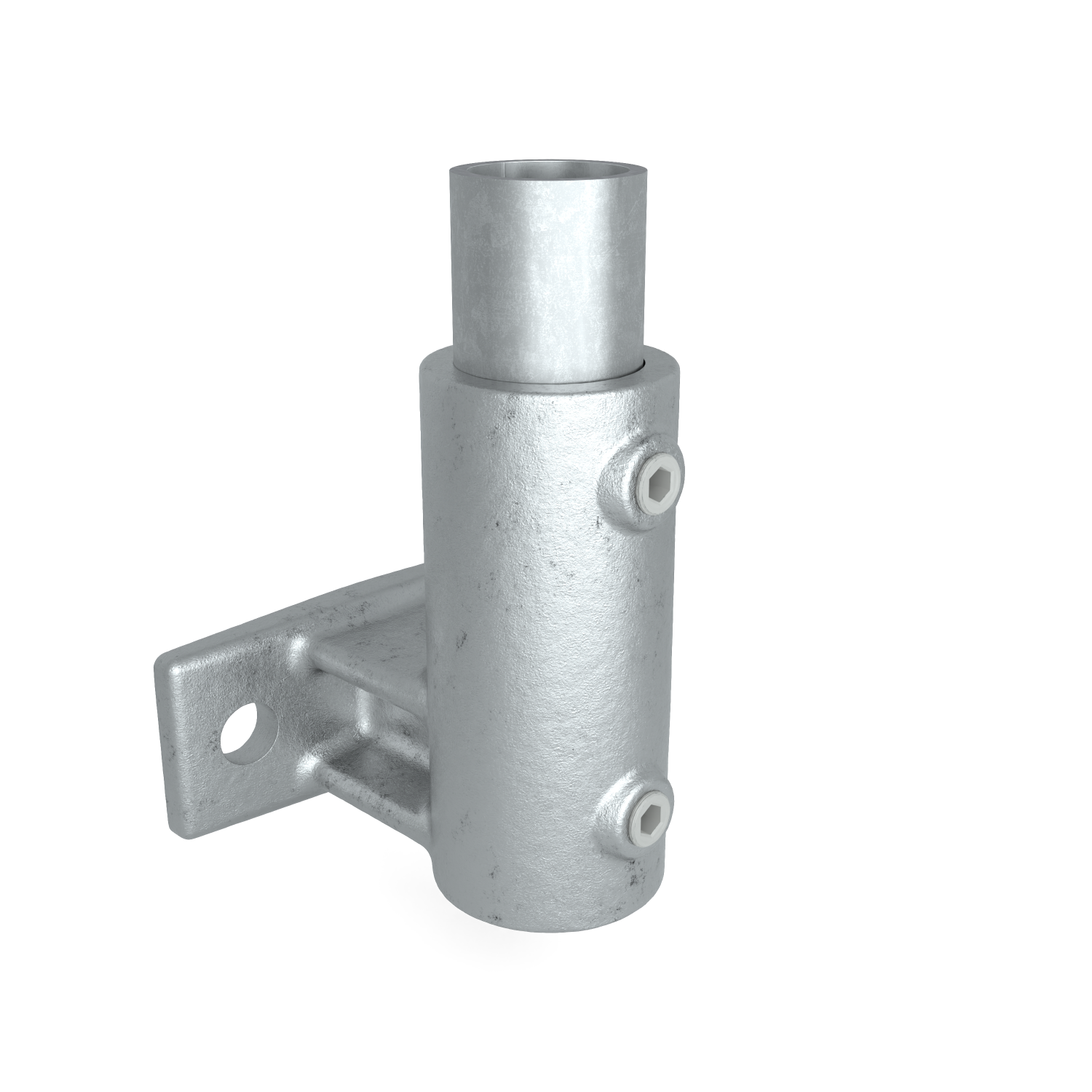 Rohrverbinder Wandhalter horizontal 42,4 mm - Vorderansicht mit Rohren (Rohr-verbinder.de)