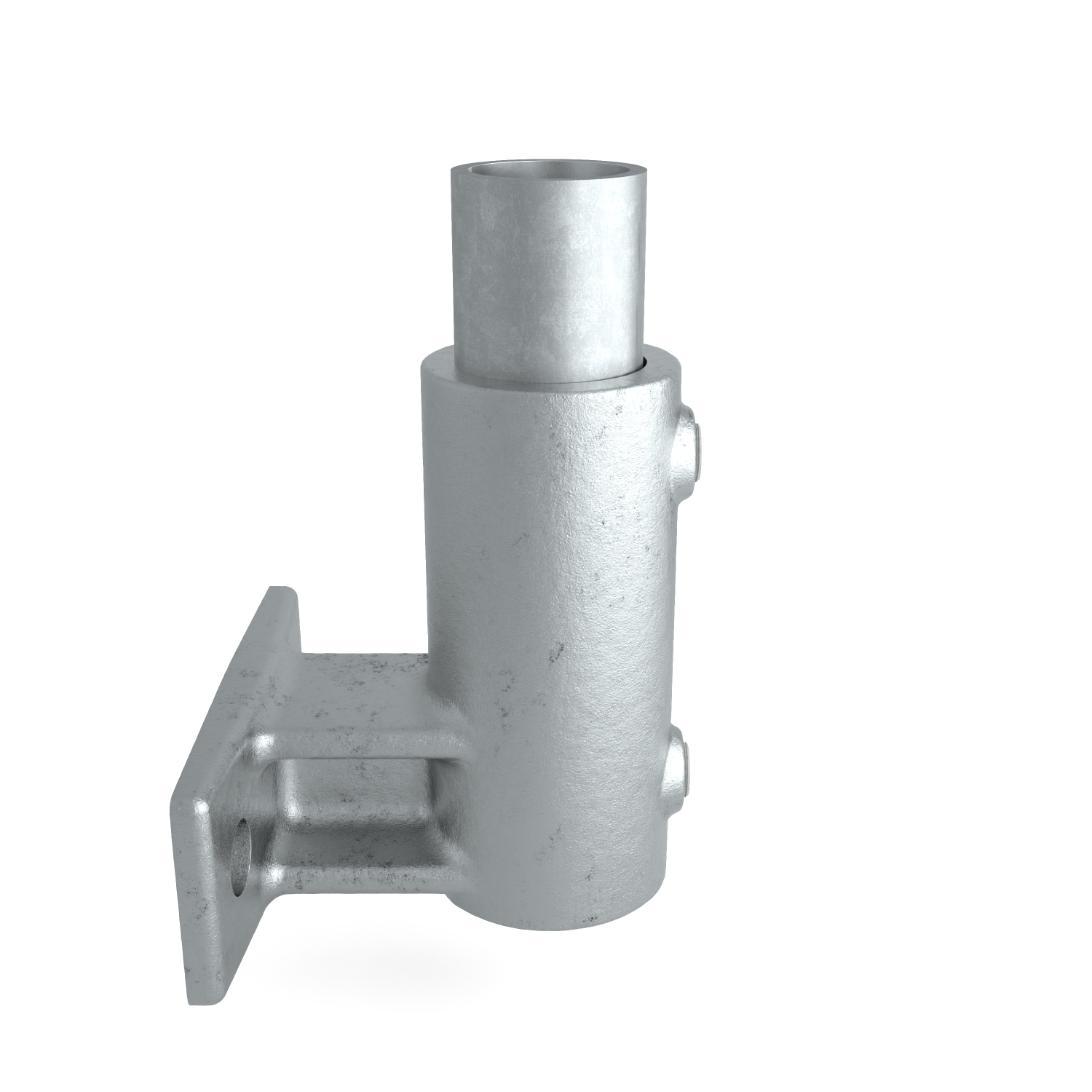 Rohrverbinder Wandhalter horizontal 42,4 mm - Seitenansicht mit Rohren (Rohr-verbinder.de)