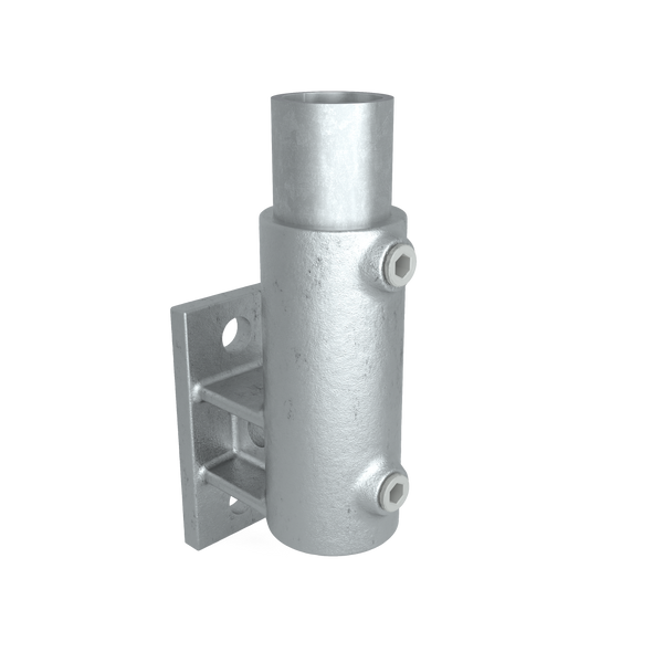 Rohrverbinder Wandhalter vertikal 42,4 mm - Vorderansicht mit Rohren (Rohr-verbinder.de)