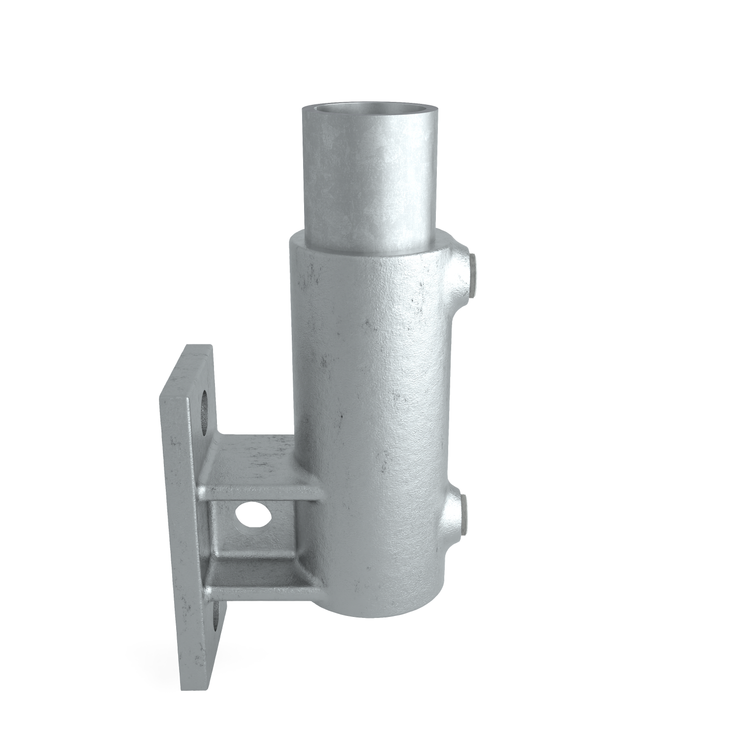 Rohrverbinder Wandhalter vertikal 33,7 mm - Seitenansicht mit Rohren (Rohr-verbinder.de)