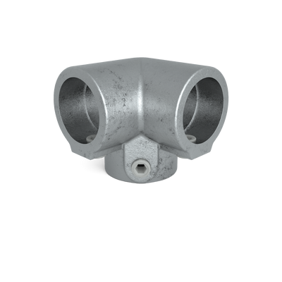 Rohrverbinder Dreiweg-Eckstück 90º 48,3 mm - Vorderansicht Rohrverbinder (Rohr-verbinder.de)