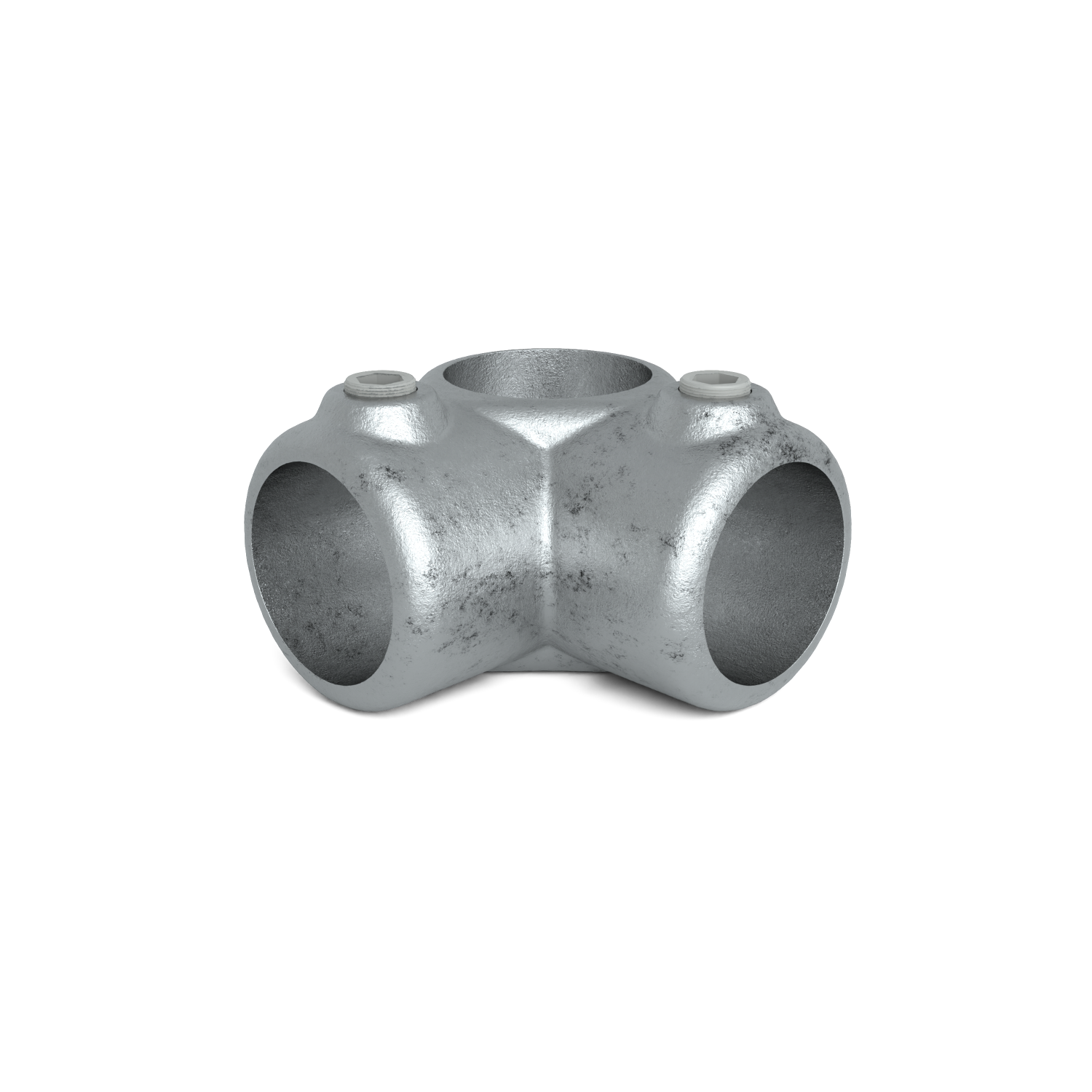 Rohrverbinder Eckstück 90º 42,4 mm - Vorderansicht Rohrverbinder (Rohr-verbinder.de)