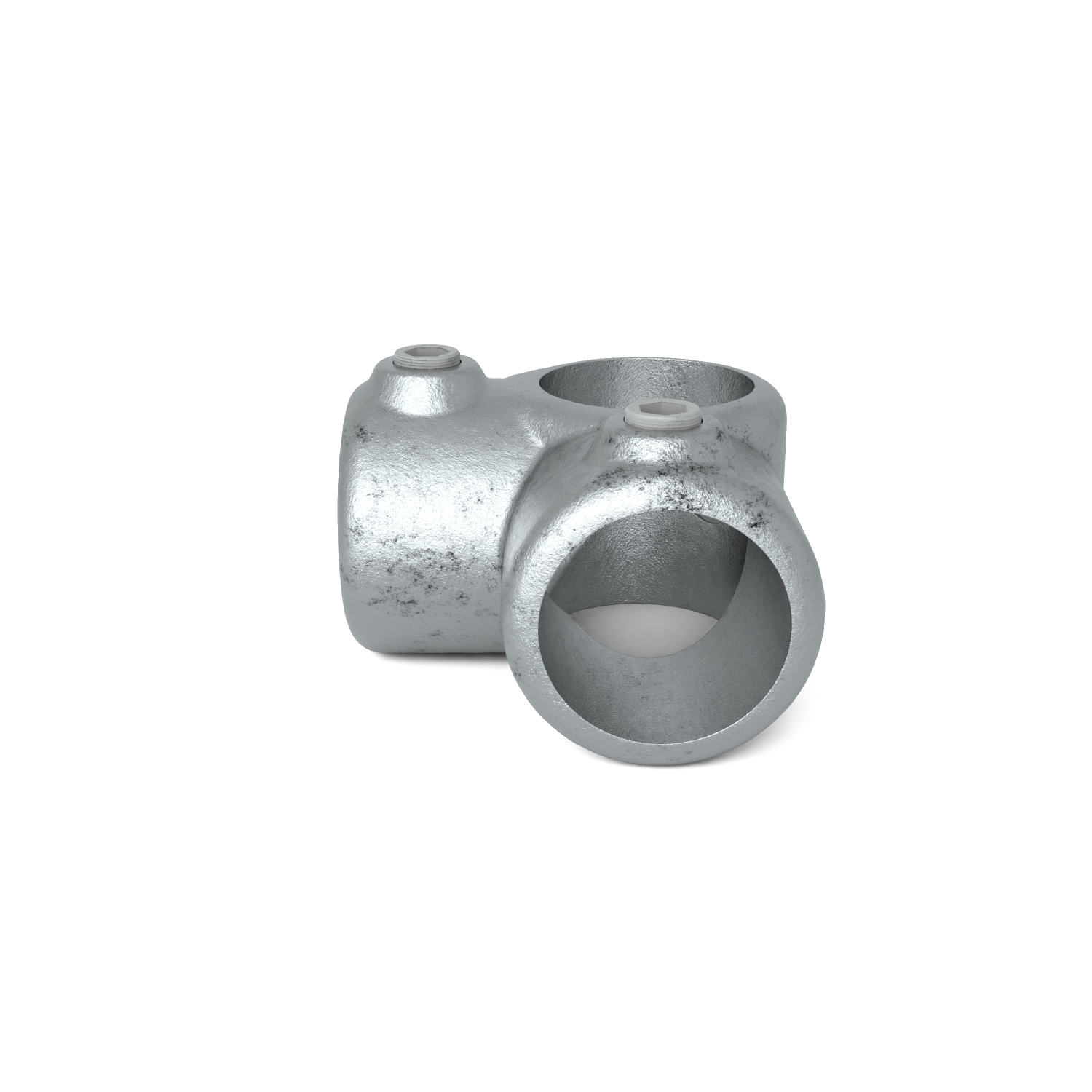 Rohrverbinder Eckstück 90º 21,3 mm - Schrägansicht Rohrverbinder (Rohr-verbinder.de)