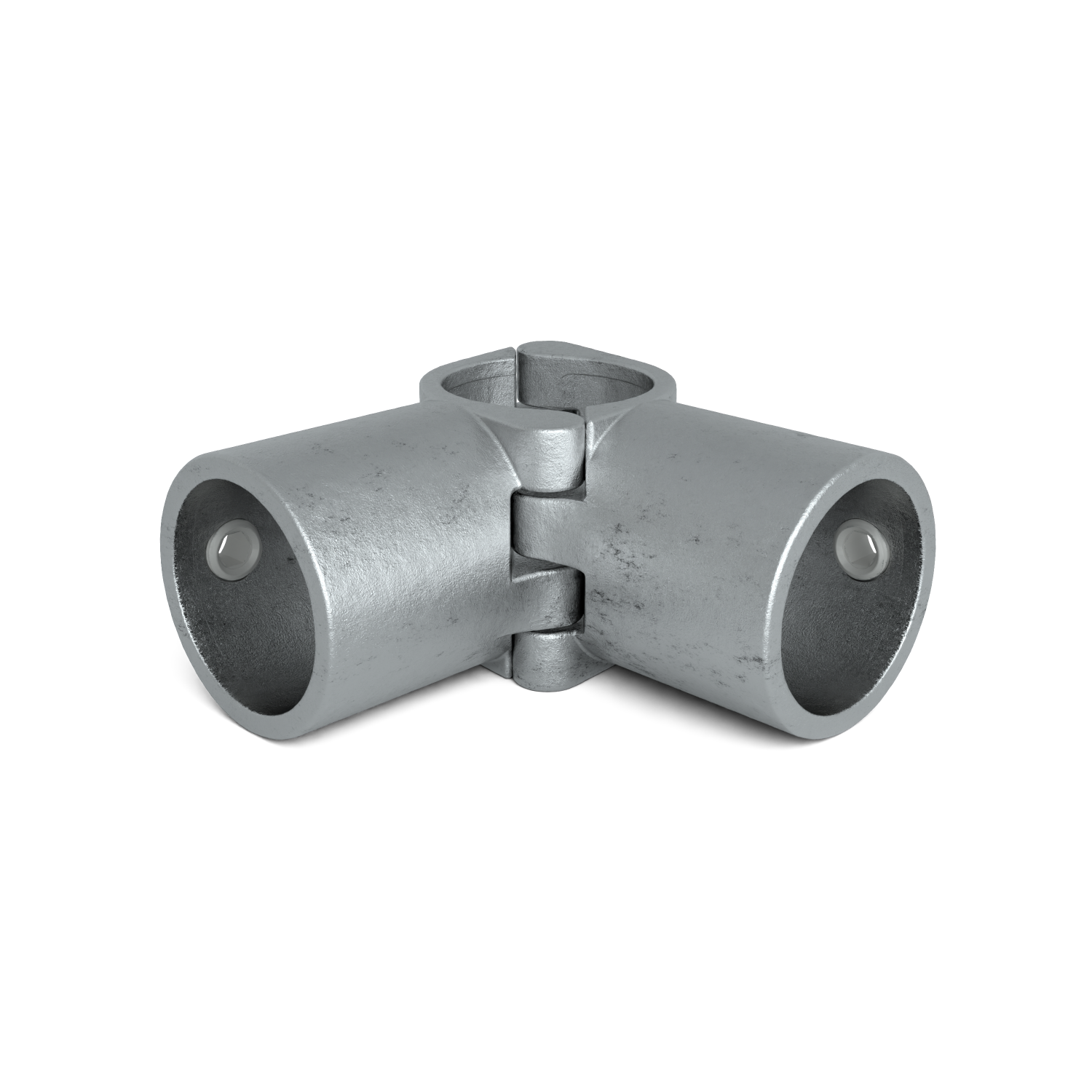 Rohrverbinder Eckstück 90º offen klappbar 48,3 mm - Vorderansicht Rohrverbinder (Rohr-verbinder.de)