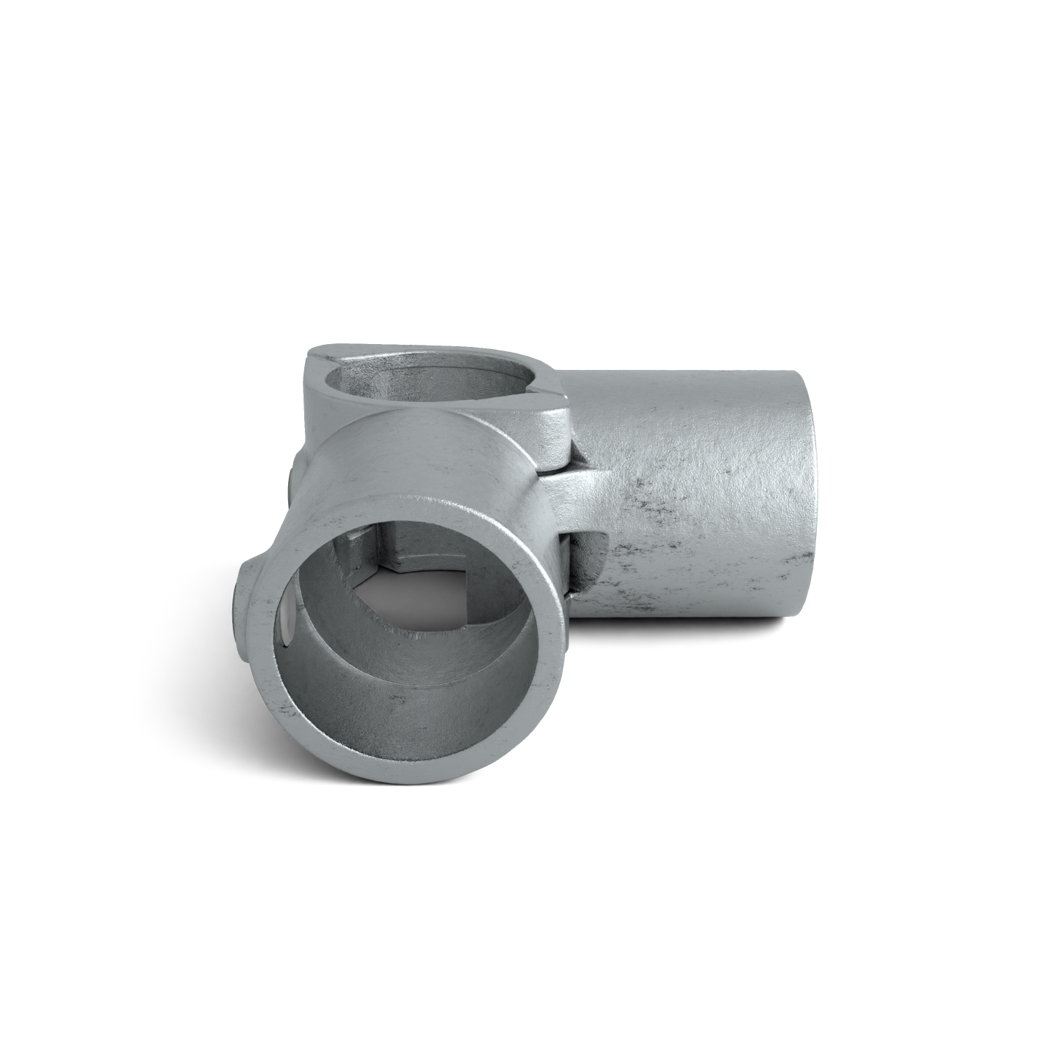 Rohrverbinder Eckstück 90º offen klappbar 48,3 mm - Seitenansicht Rohrverbinder (Rohr-verbinder.de)