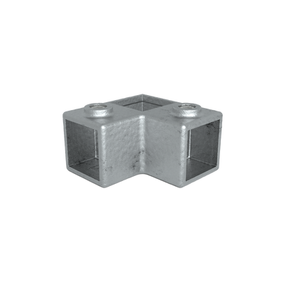 Rohrverbinder Eckstück 90º 40 mm quadratisch - Vorderansicht Rohrverbinder (Rohr-verbinder.de)
