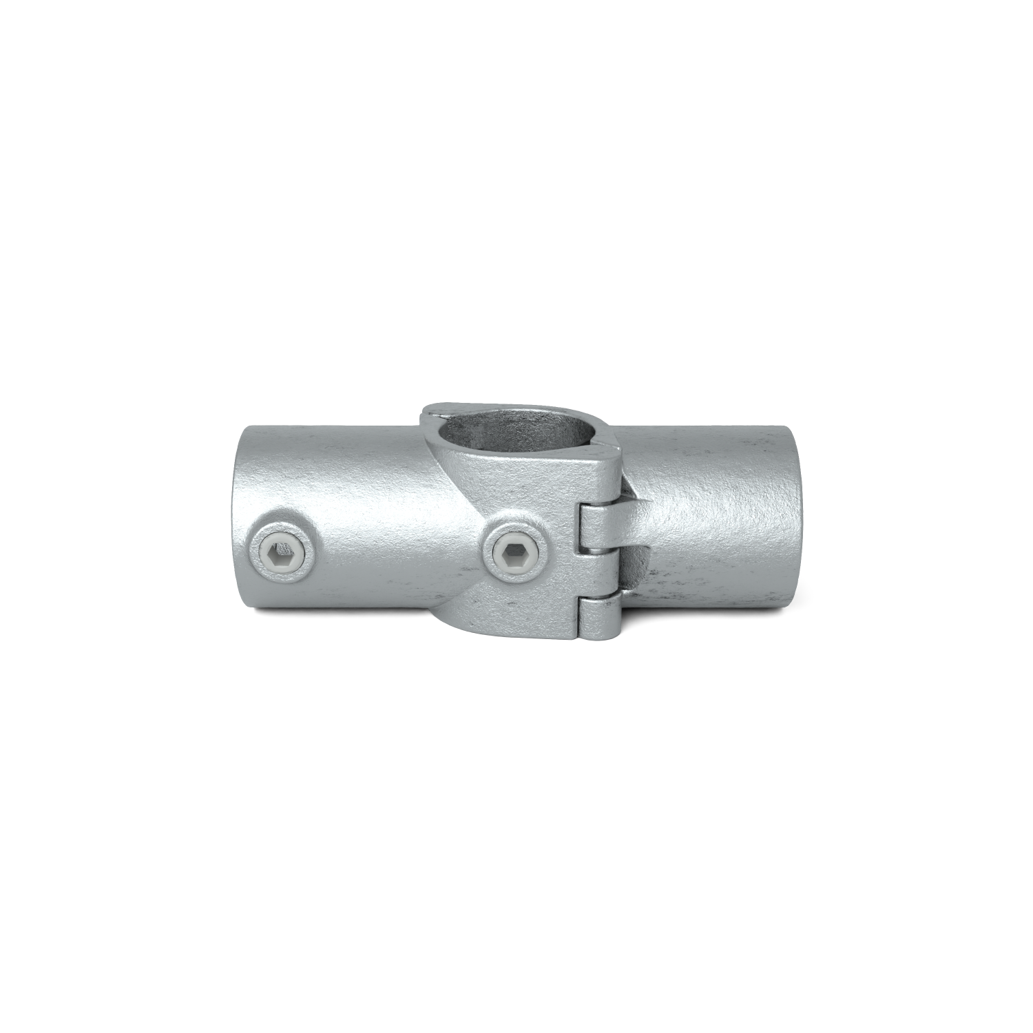 Rohrverbinder Kreuzstück in 1 Ebene offen klappbar 48,3 mm - Vorderansicht Rohrverbinder (Rohr-verbinder.de)