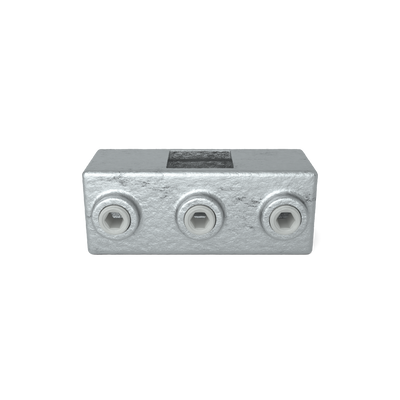 Rohrverbinder Kreuzstück in 1 Ebene 25 mm quadratisch - Vorderansicht Rohrverbinder (Rohr-verbinder.de)