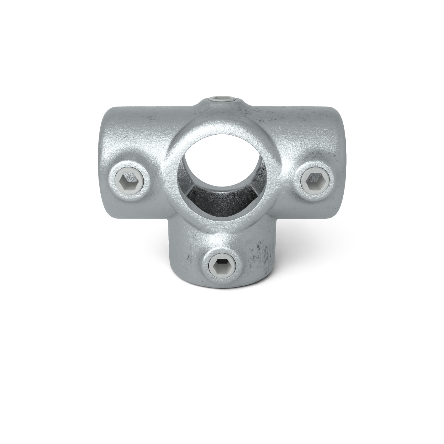 Rohrverbinder T-Stück für Stützrohr 42,4 mm - Vorderansicht Rohrverbinder (Rohr-verbinder.de)