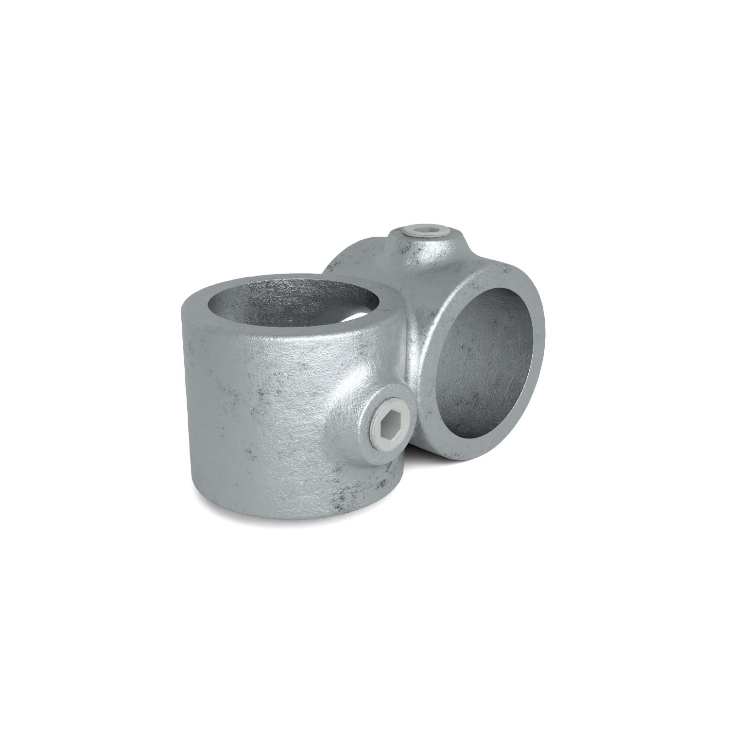 Rohrverbinder Kreuzstück 90º 60,3 mm - Schrägansicht Rohrverbinder (Rohr-verbinder.de)