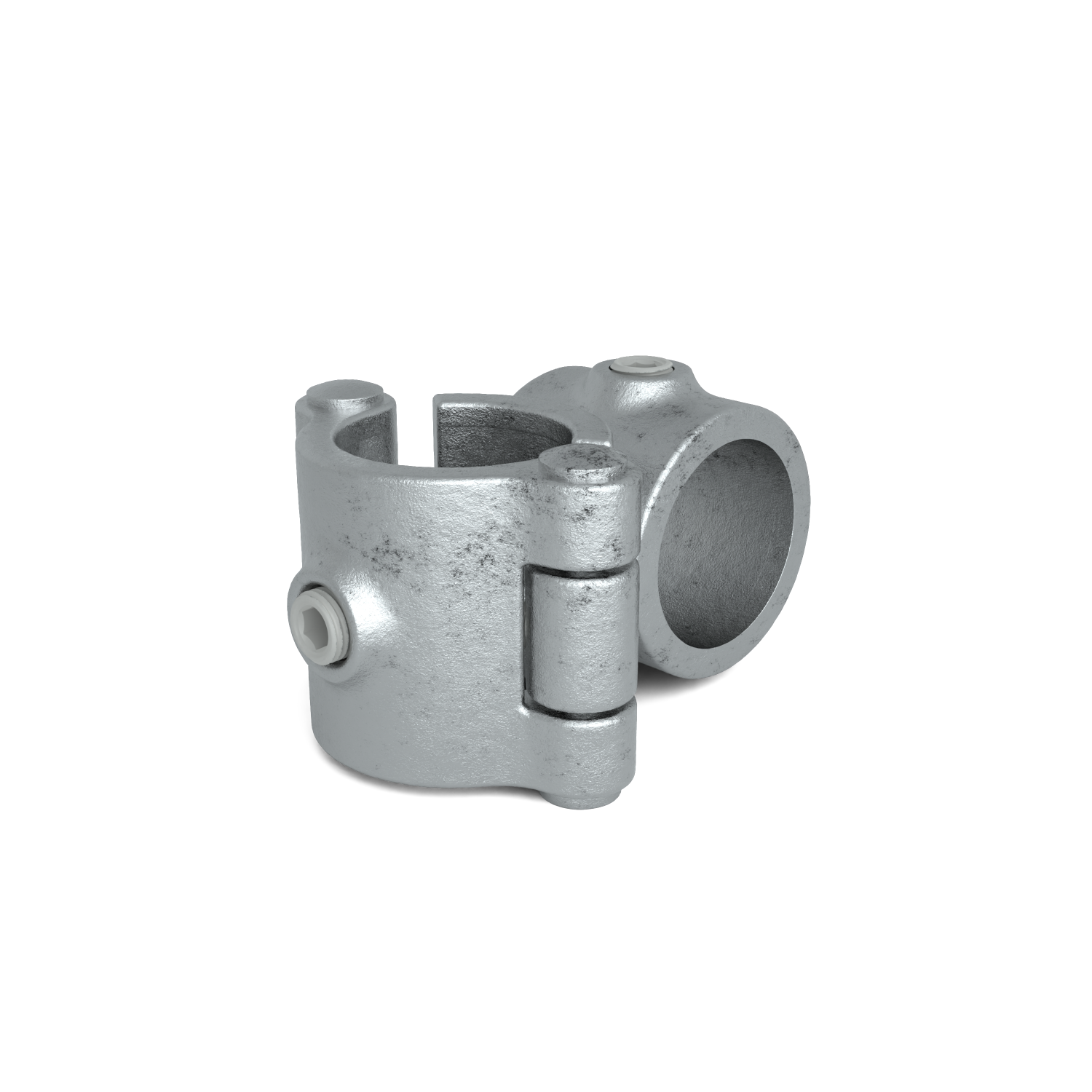 Rohrverbinder Kreuzstück 90º offen klappbar 33,7 mm - Schrägansicht Rohrverbinder (Rohr-verbinder.de)