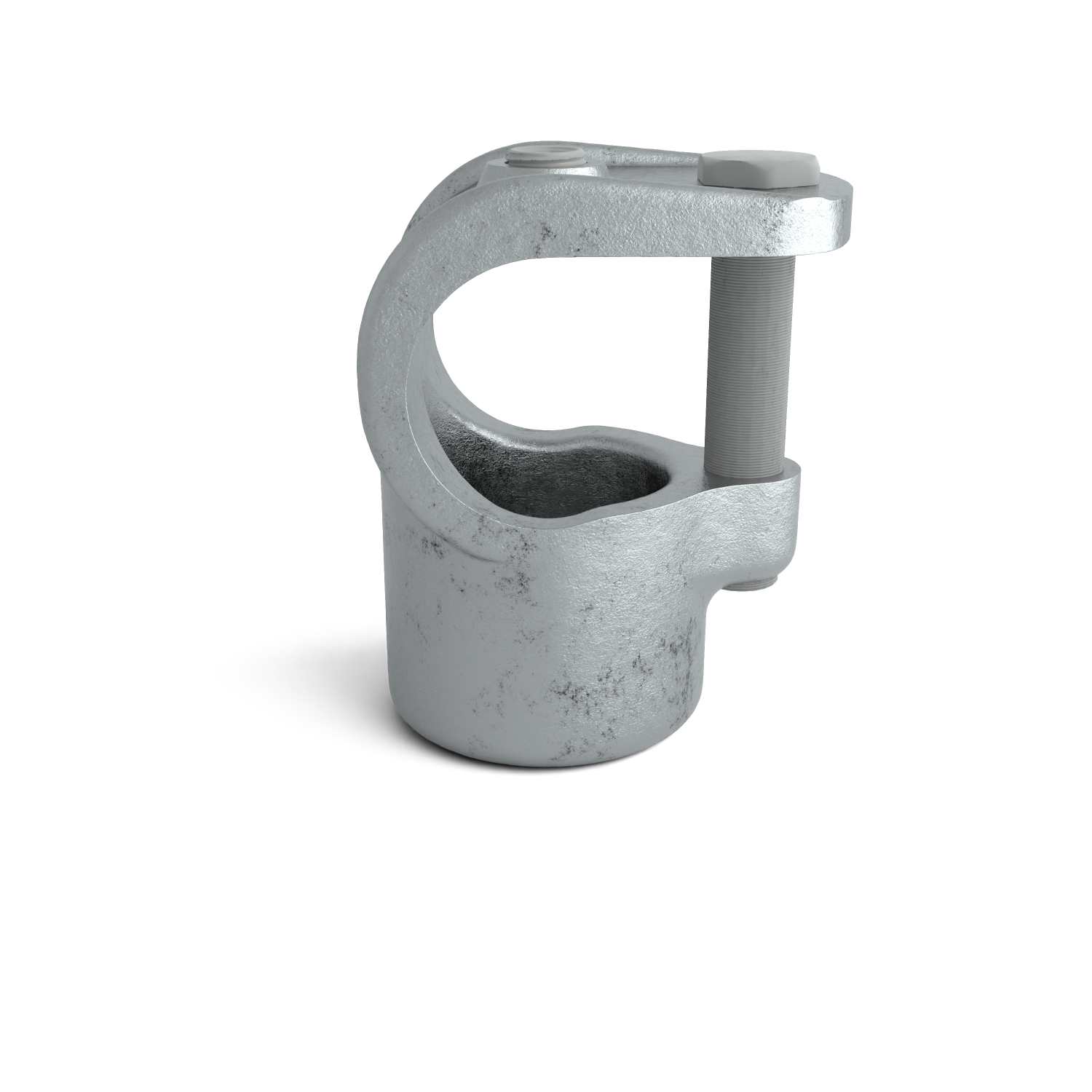Rohrverbinder T-Stück offen 42,4 mm - Seitenansicht mit Rohren (Rohr-verbinder.de)