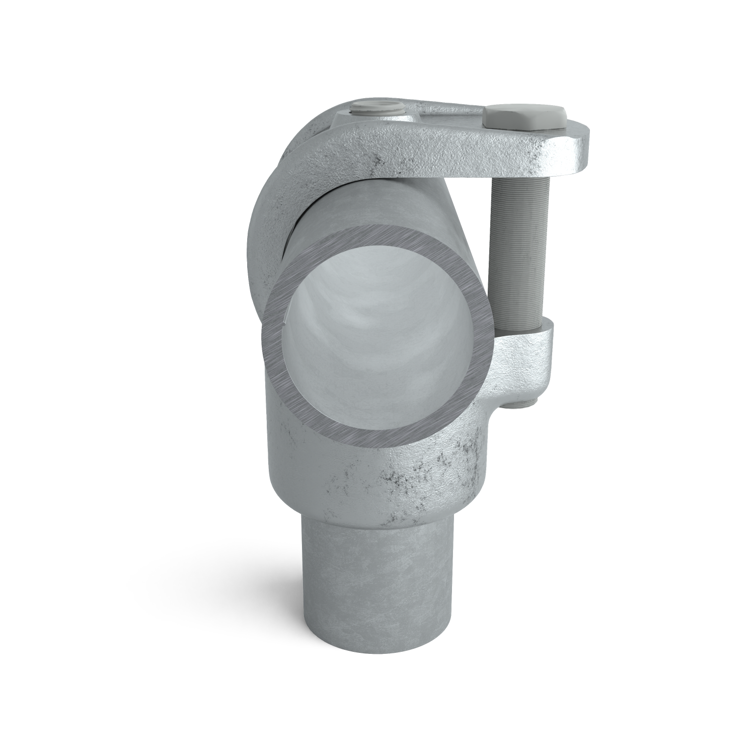 Rohrverbinder T-Stück offen 26,9 mm - Seitenansicht Rohrverbinder (Rohr-verbinder.de)