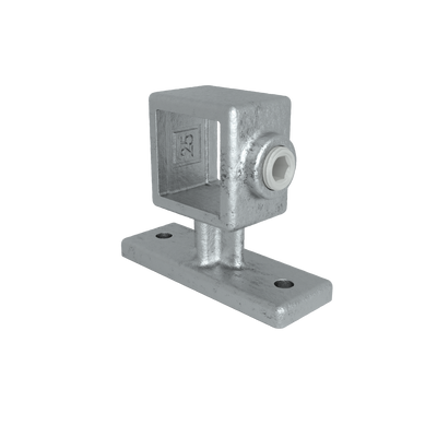 Rohrverbinder Handlaufhalterung 25 mm quadratisch - Vorderansicht Rohrverbinder (Rohr-verbinder.de)