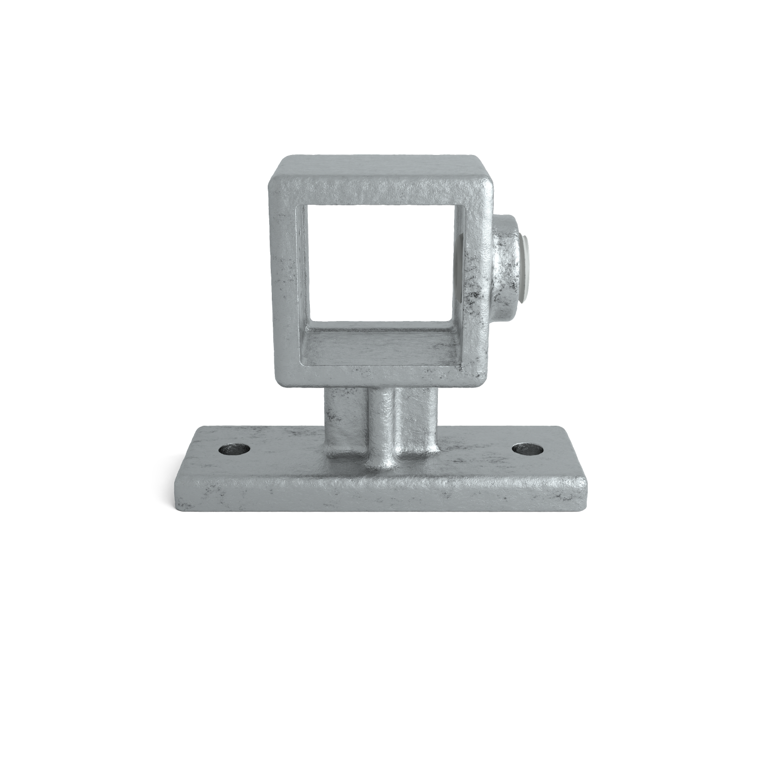 Rohrverbinder Handlaufhalterung 25 mm quadratisch - Seitenansicht Rohrverbinder (Rohr-verbinder.de)